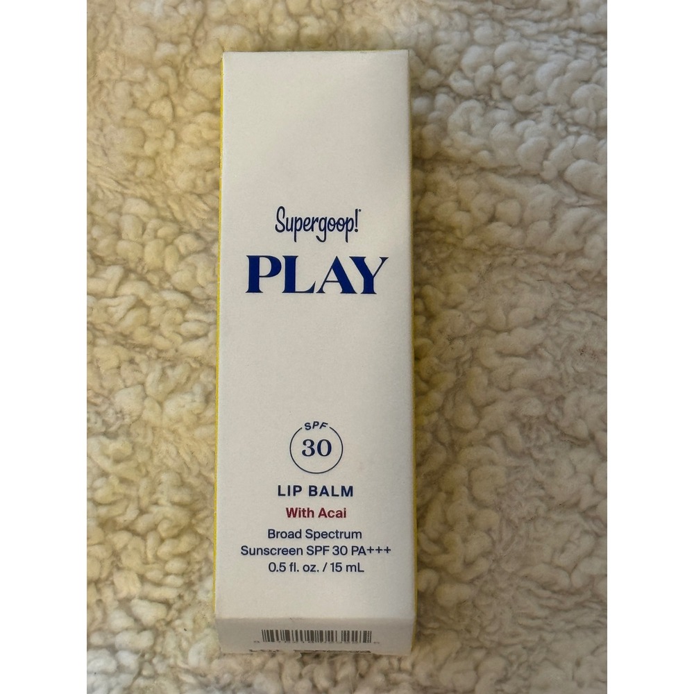 Supergoop! PLAY Lip Balm SPF 30 With Acai 0.5 oz New in Box
